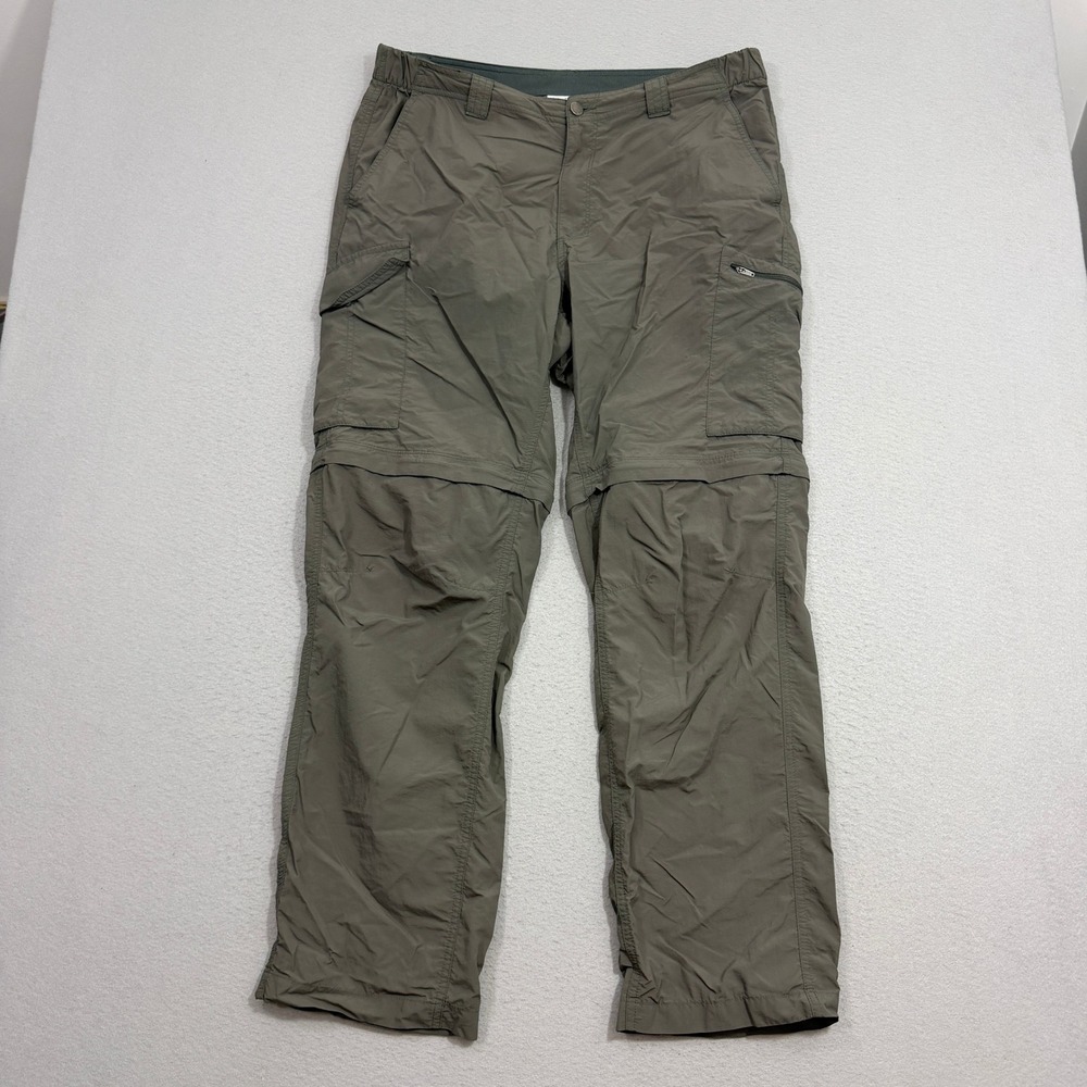 Columbia Pants Mens 38x32 Green Silver Ridge Convertible Cargo Hiking AM8004